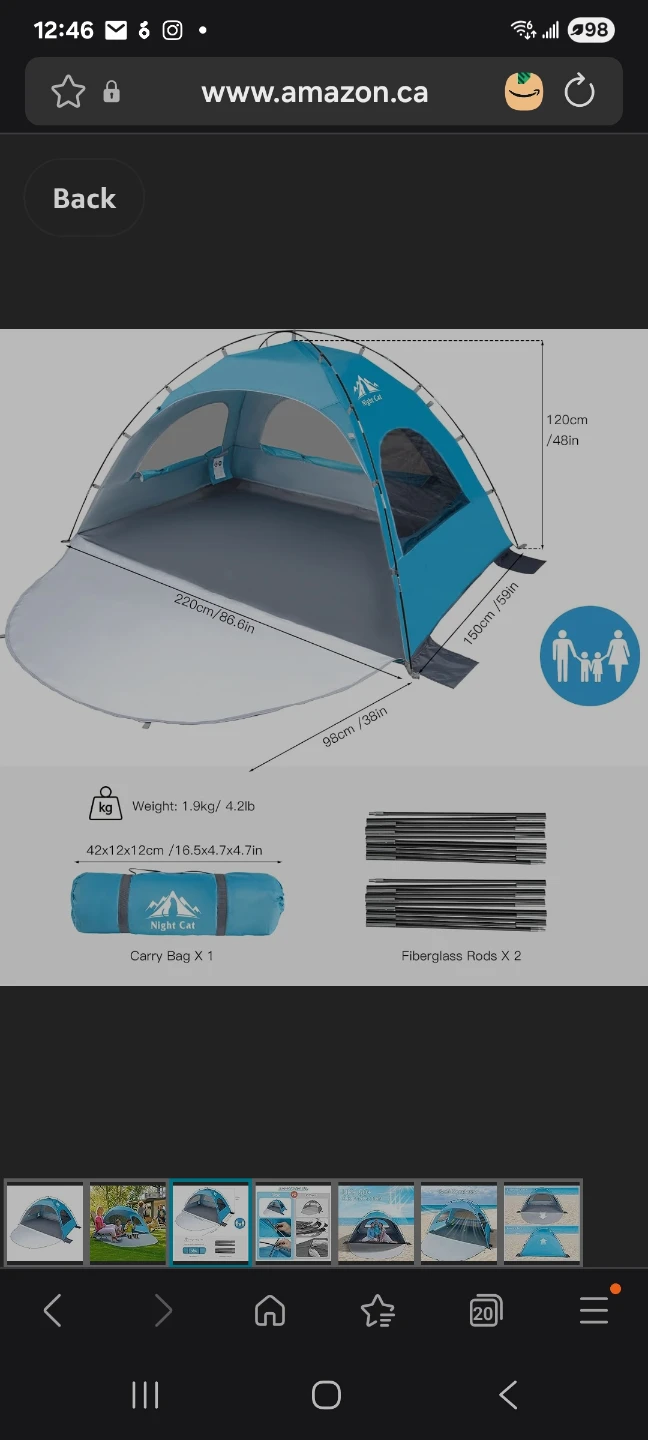 Sun Shade Shelter for 2-4 Persons brand new - photo 3
