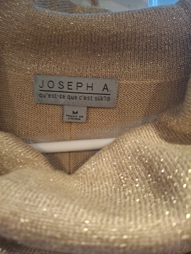 Joseph A. Metallic Cowl Neck Sweater - Size M