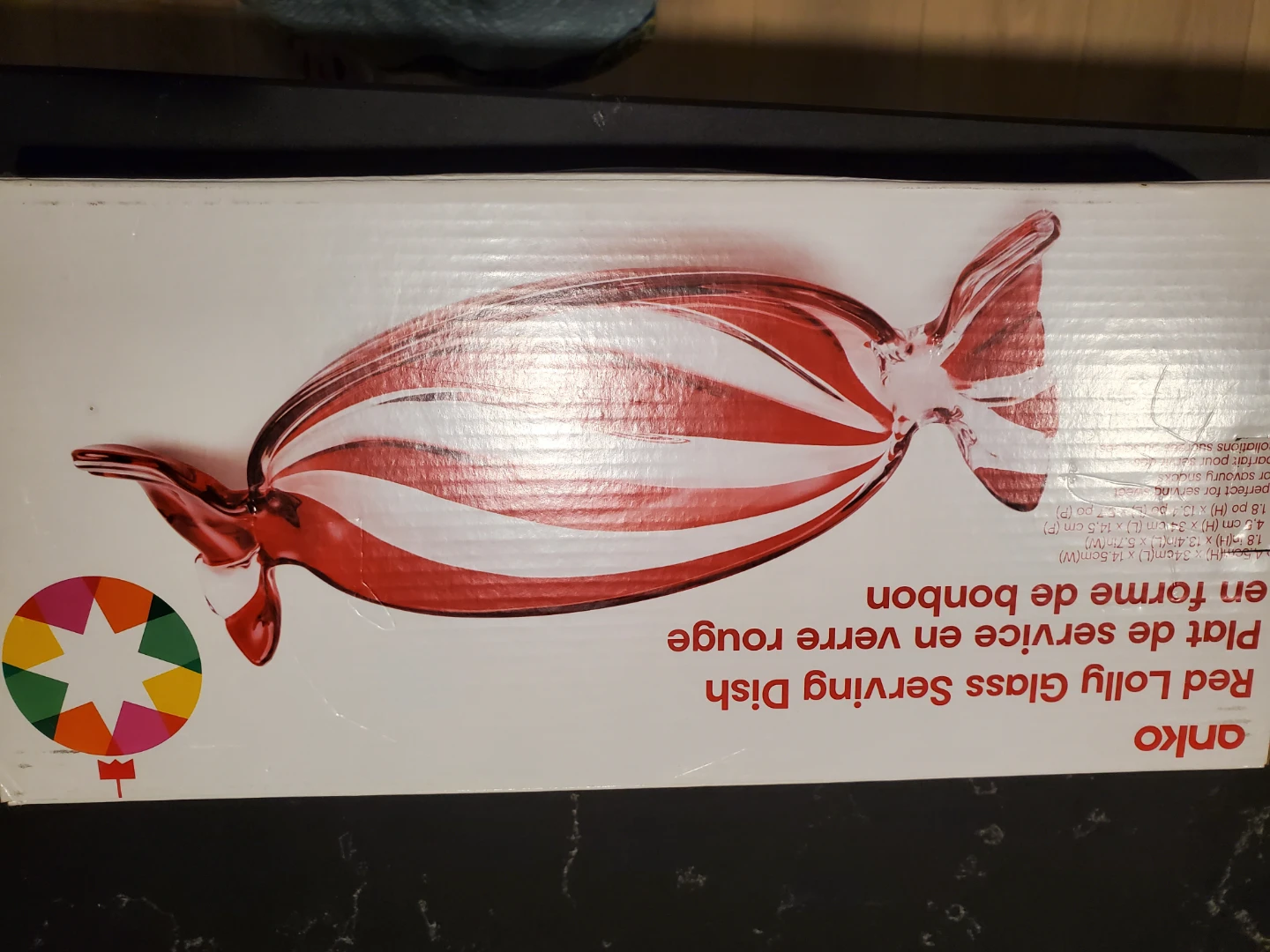 Anko Red Lolly Glass Serving Dish