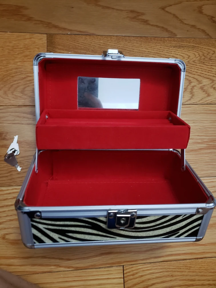 Zebra Print Aluminum Makeup/Jewelry Box - photo 2