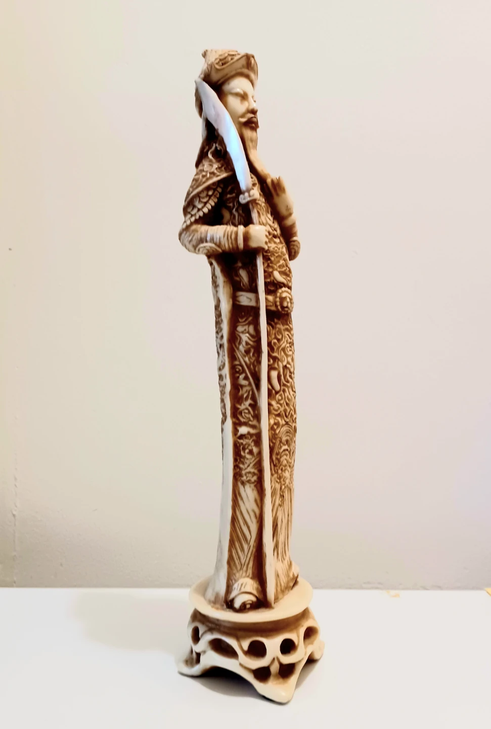 Unique Vintage Hand Carved Chinese Warrior Statue - photo 2
