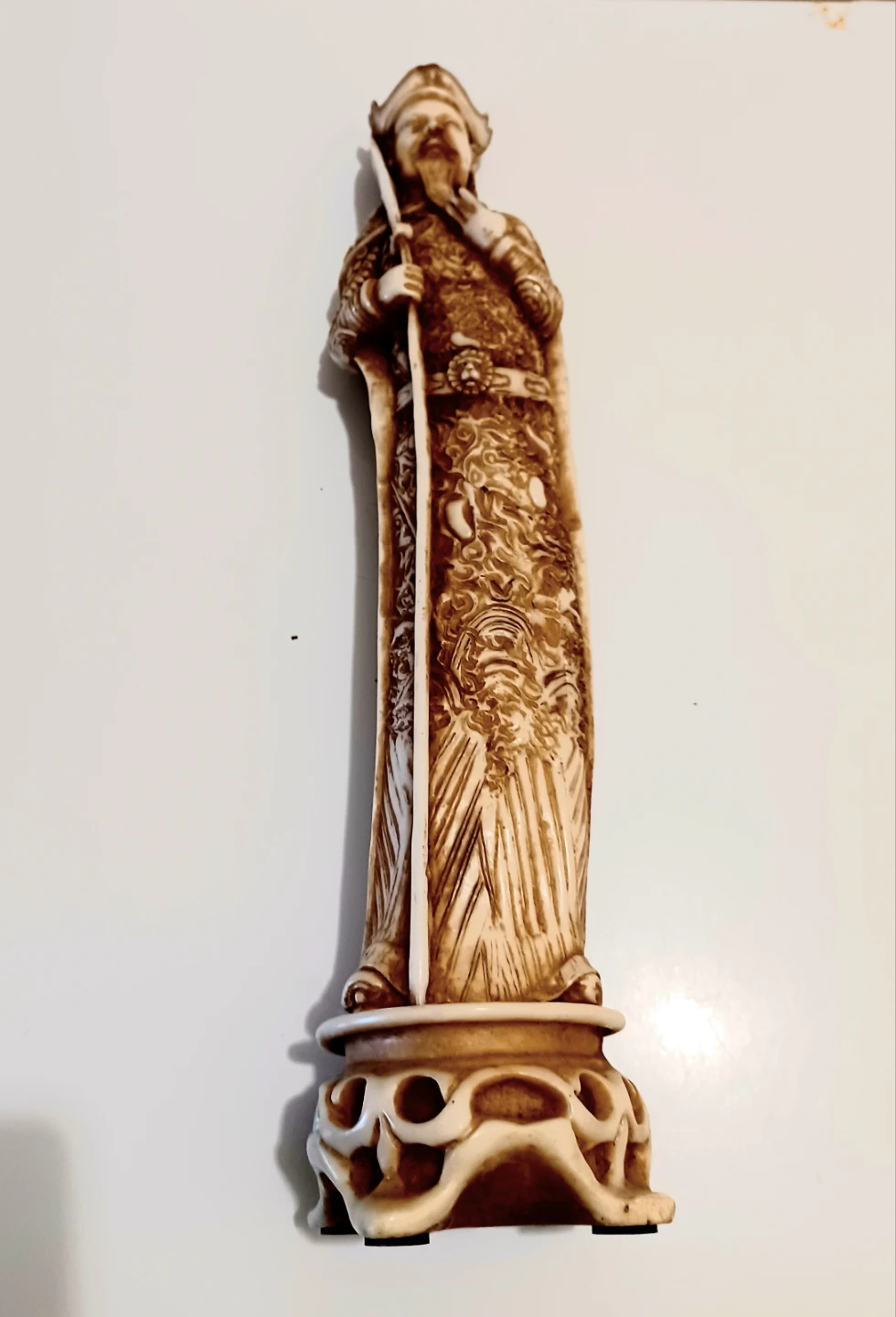 Unique Vintage Hand Carved Chinese Warrior Statue - photo 5