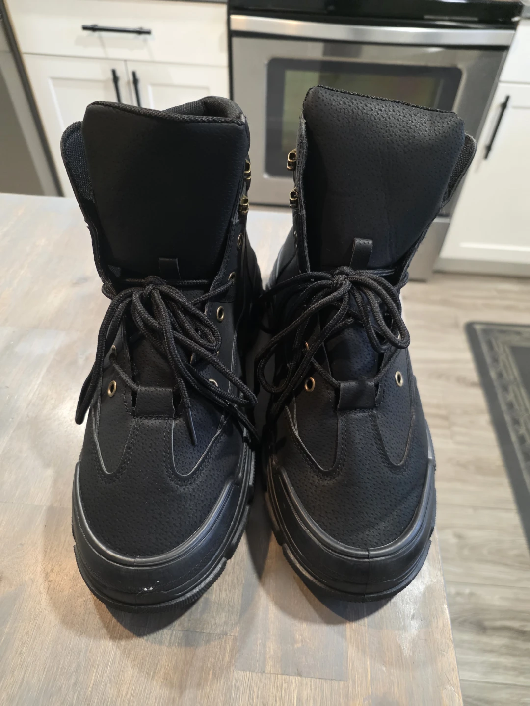 New Black leather Ankle Boots, Size 48