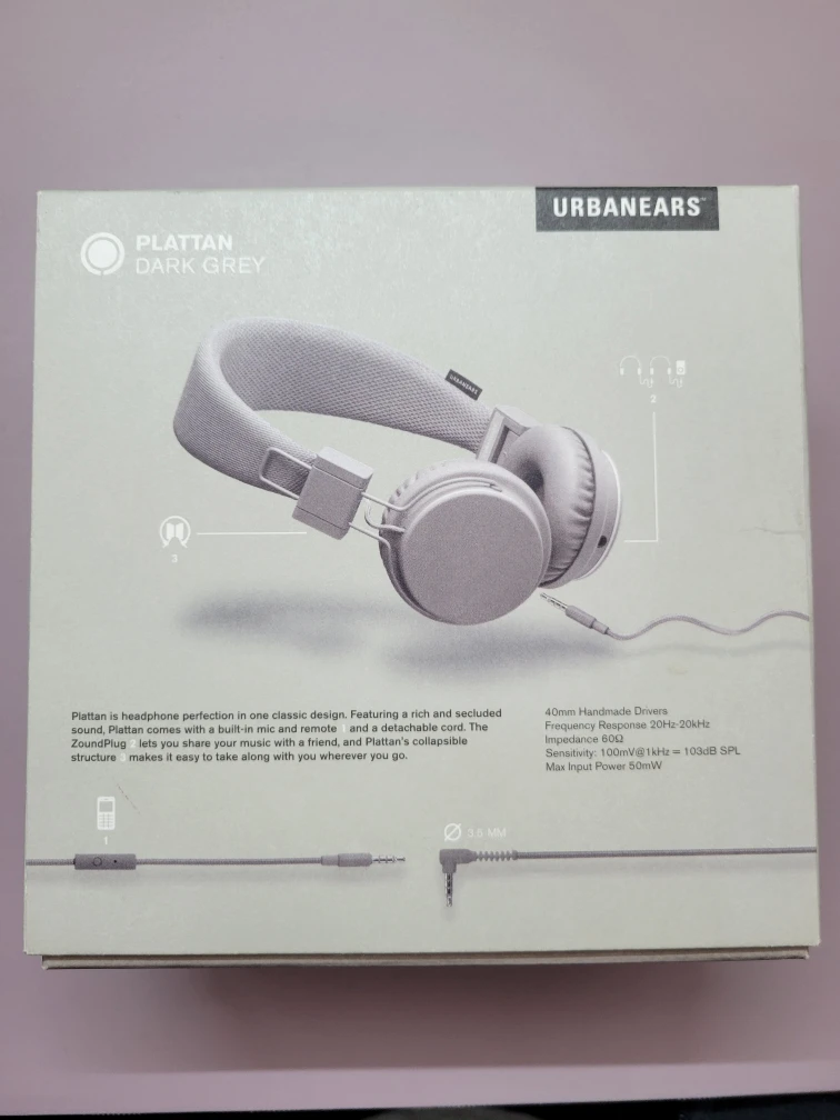 Urbanears Plattan Dark Grey Headphones #Cleanout - photo 2