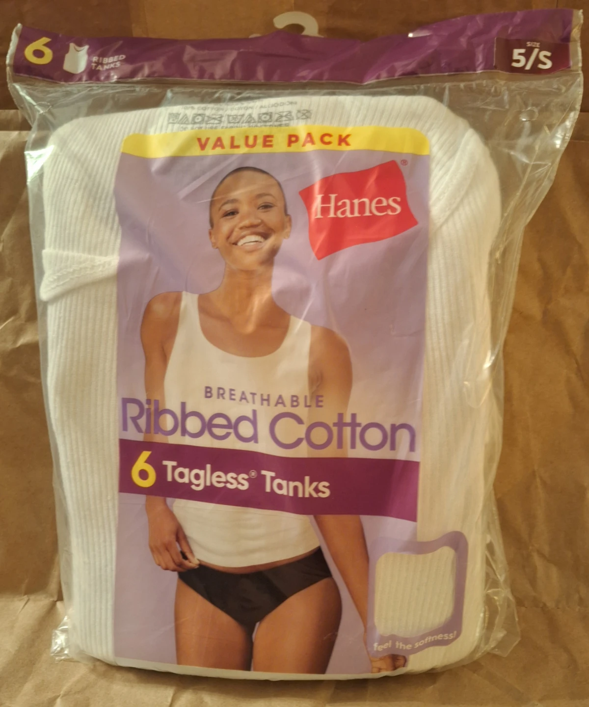 New Woman's Hanes Ribbed Cotton Tank Tops - Size S/5