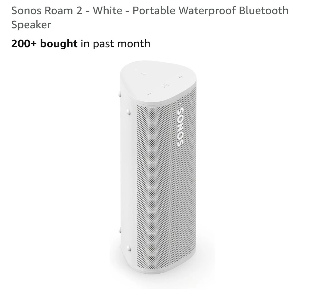 Sonos Roam 2 - White - Portable Bluetooth Speaker - photo 2