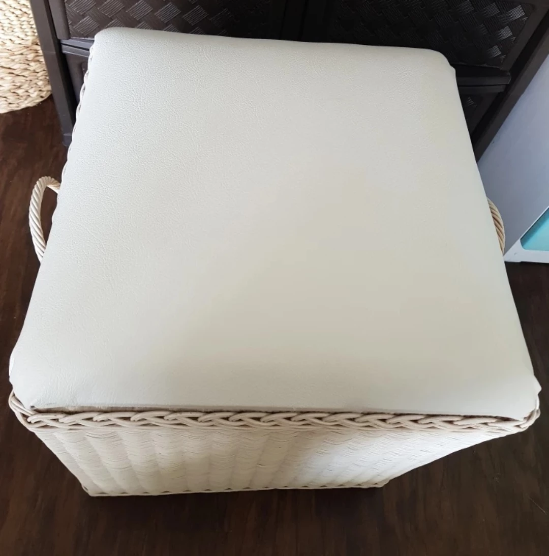 Wicker Storage Ottoman - Cream Colour - photo 2