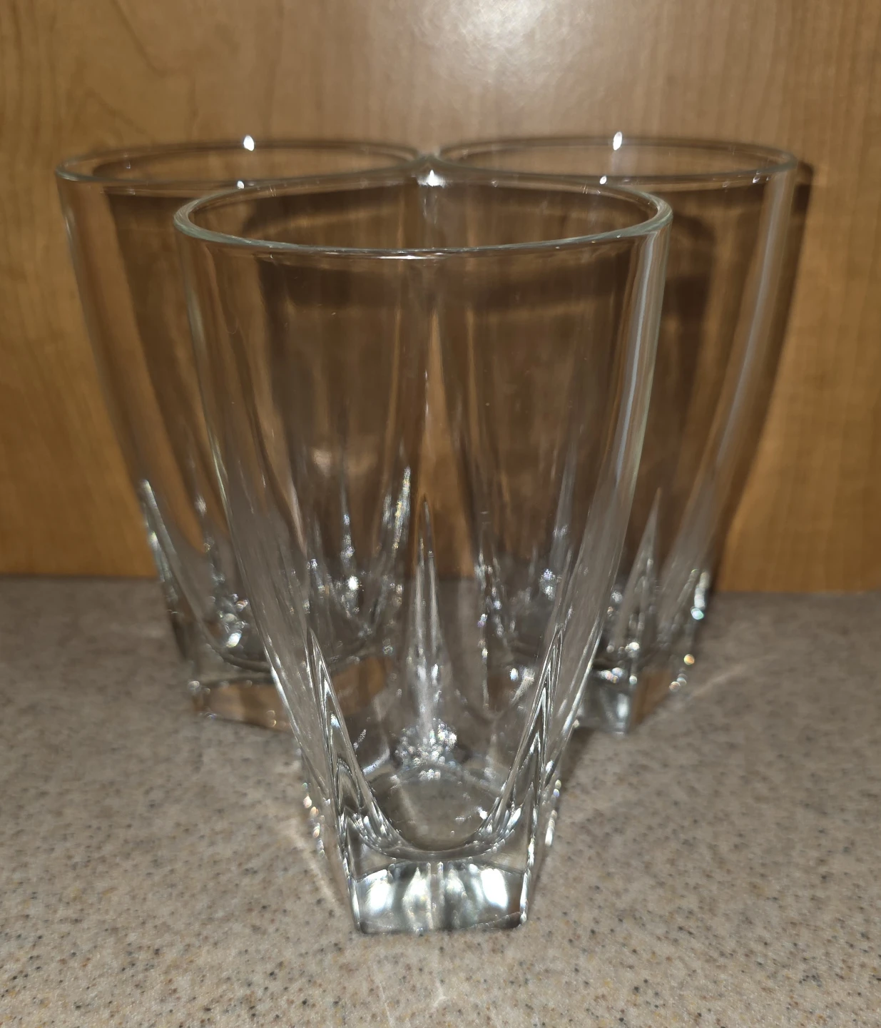 3 Vintage Clear Drinking Glass set