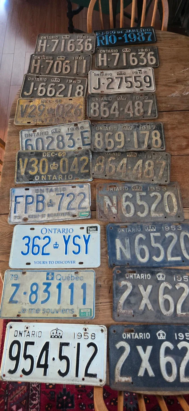 Vintage Ontario & Quebec License Plates