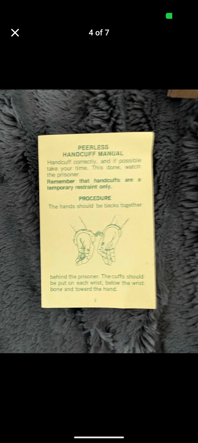 Peerless Nickel Handcuffs w/ Box & Manual - photo 4