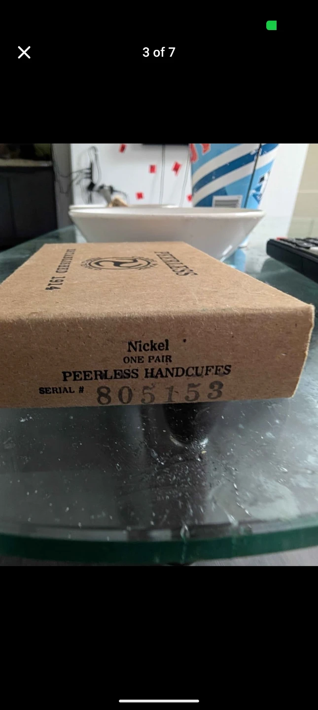 Peerless Nickel Handcuffs w/ Box & Manual - photo 3