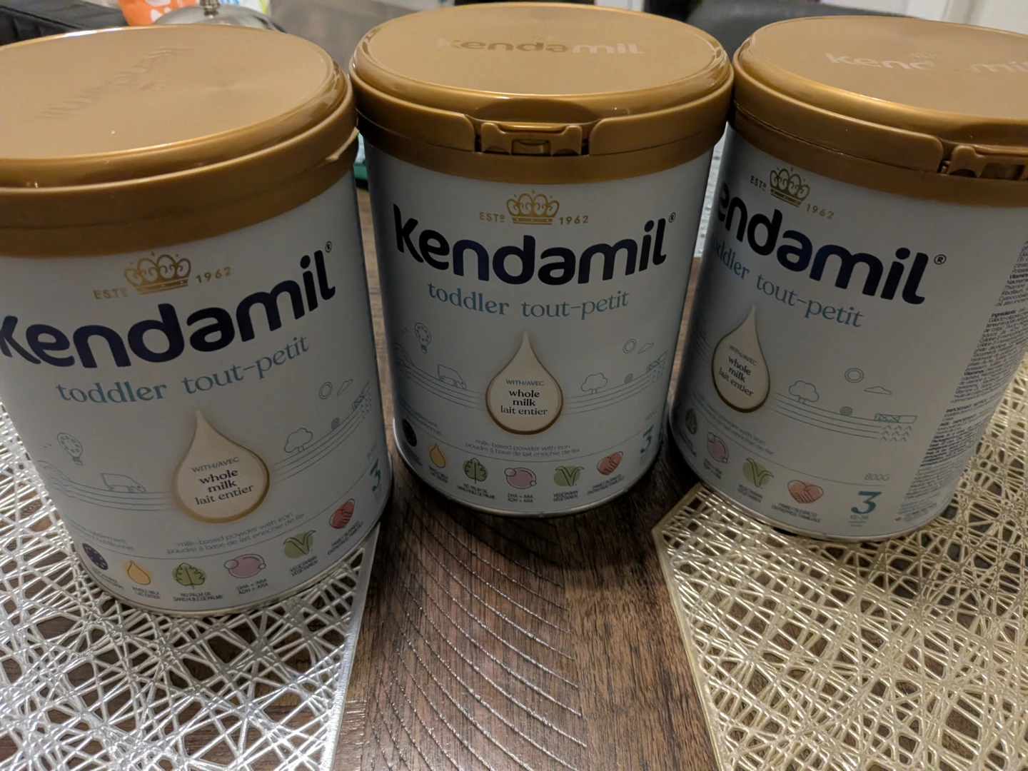 3 cans of Kendamil Toddler Formula Stage 3