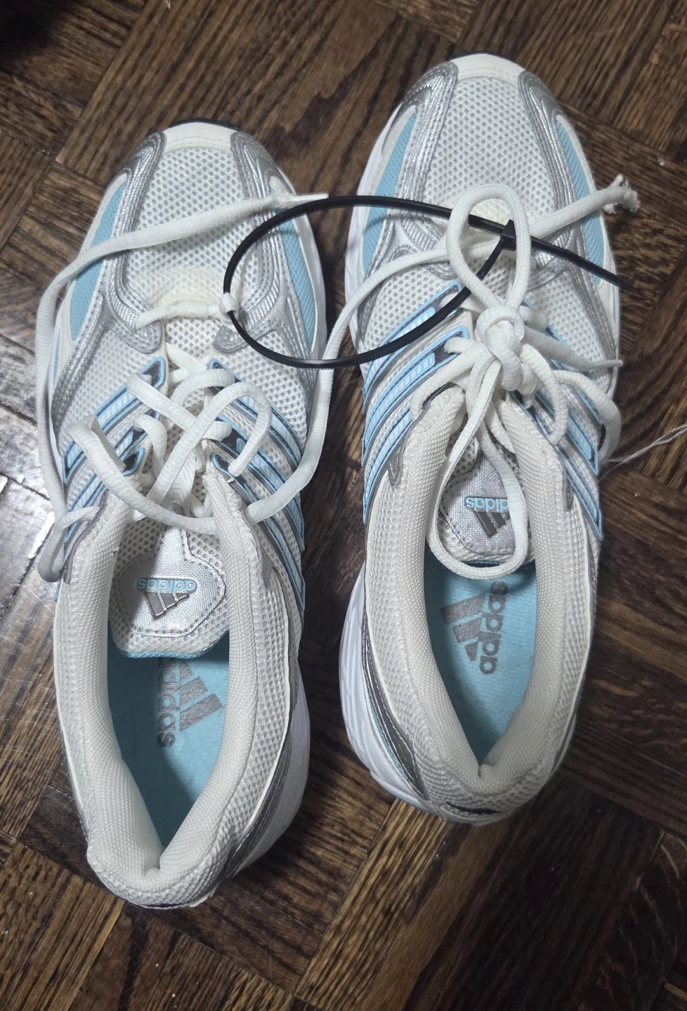 Adidas White & Blue Running Shoes
