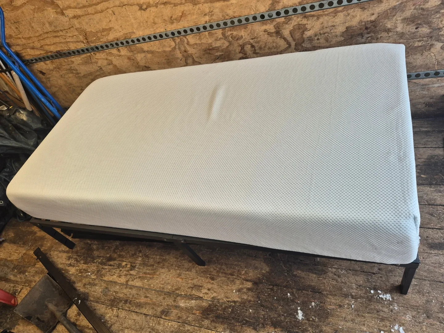 Twin White Mattress and bed frame image indicator(2)