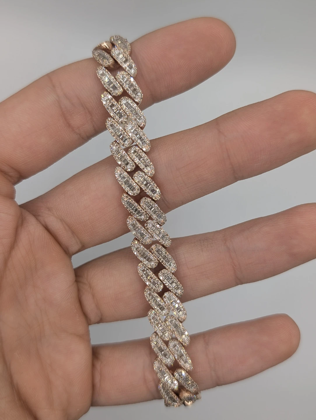 10kt Rose Gold & 6.00ctw Diamond Cuban Link Bracelet - photo 3