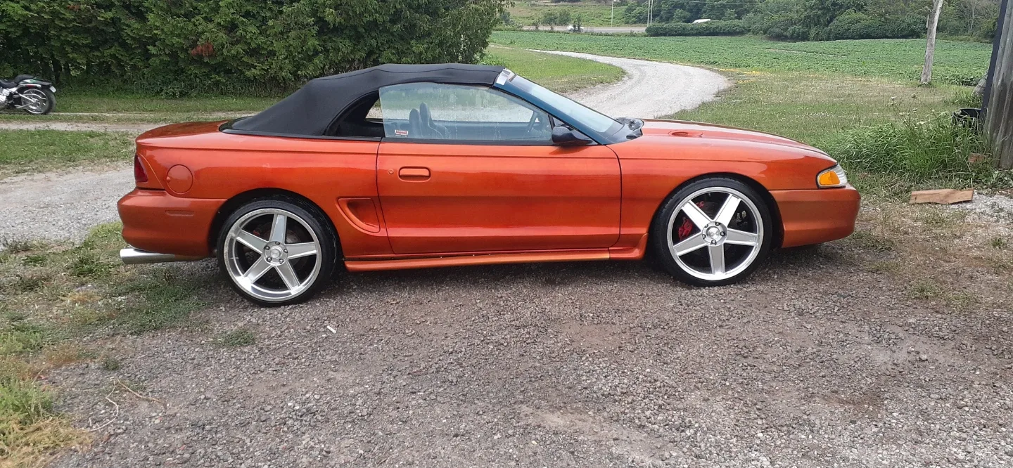 Orange Ford Mustang Convertible