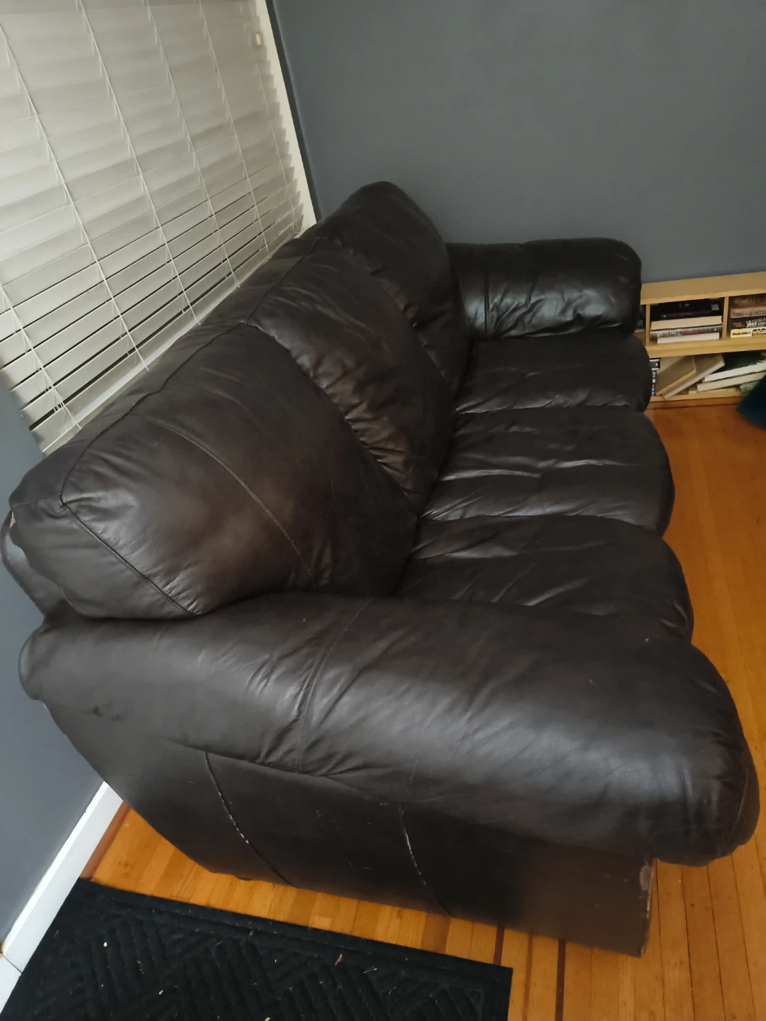 Leather Sofa and Loveseat Set - Black 1 - photo 3