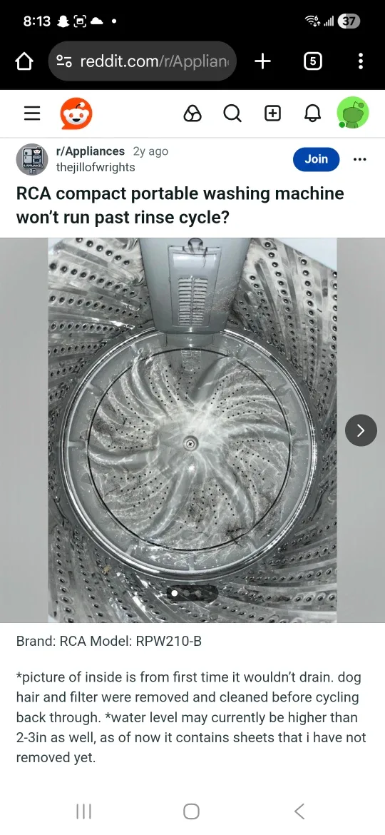 RCA RPW210 2.1 Cu Ft Portable Washing Machine