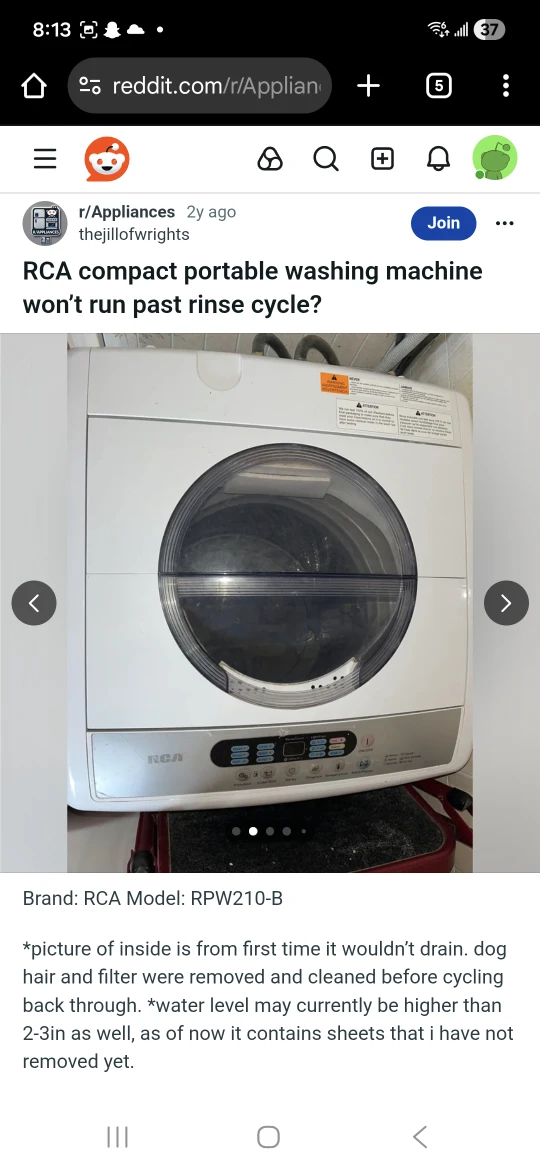 RCA RPW210 2.1 Cu Ft Portable Washing Machine - photo 2