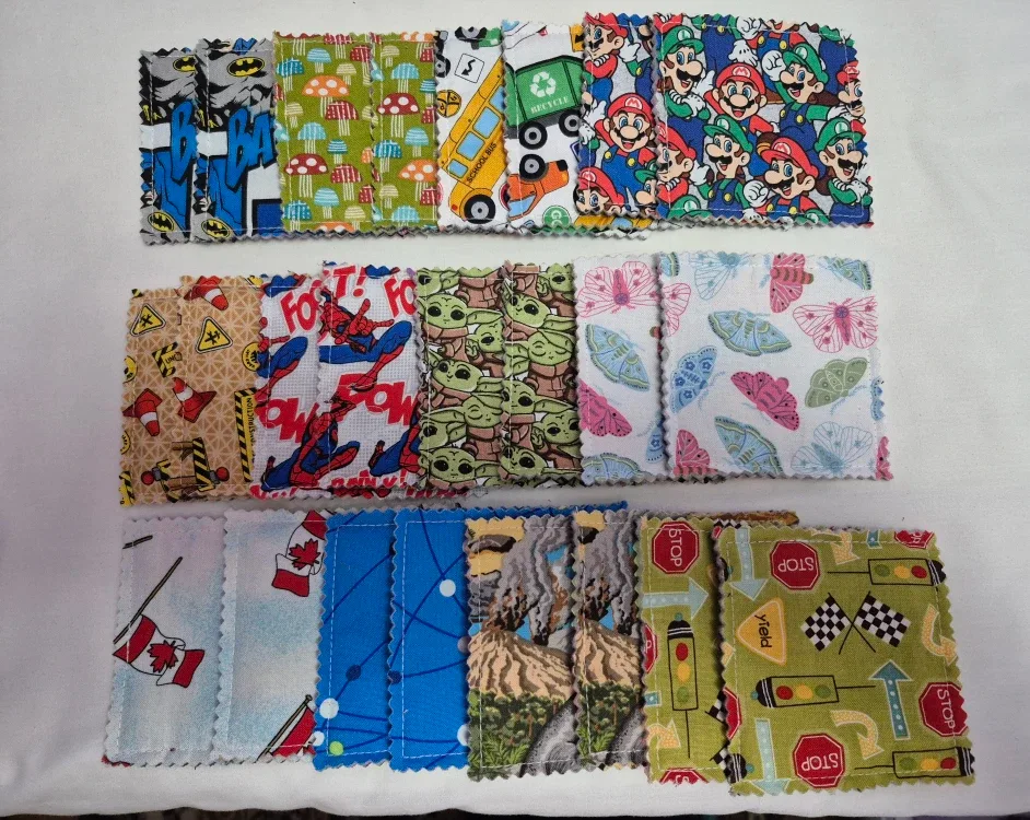 Scrap fabric matching game & Drawstring Bag memory game image indicator(4)