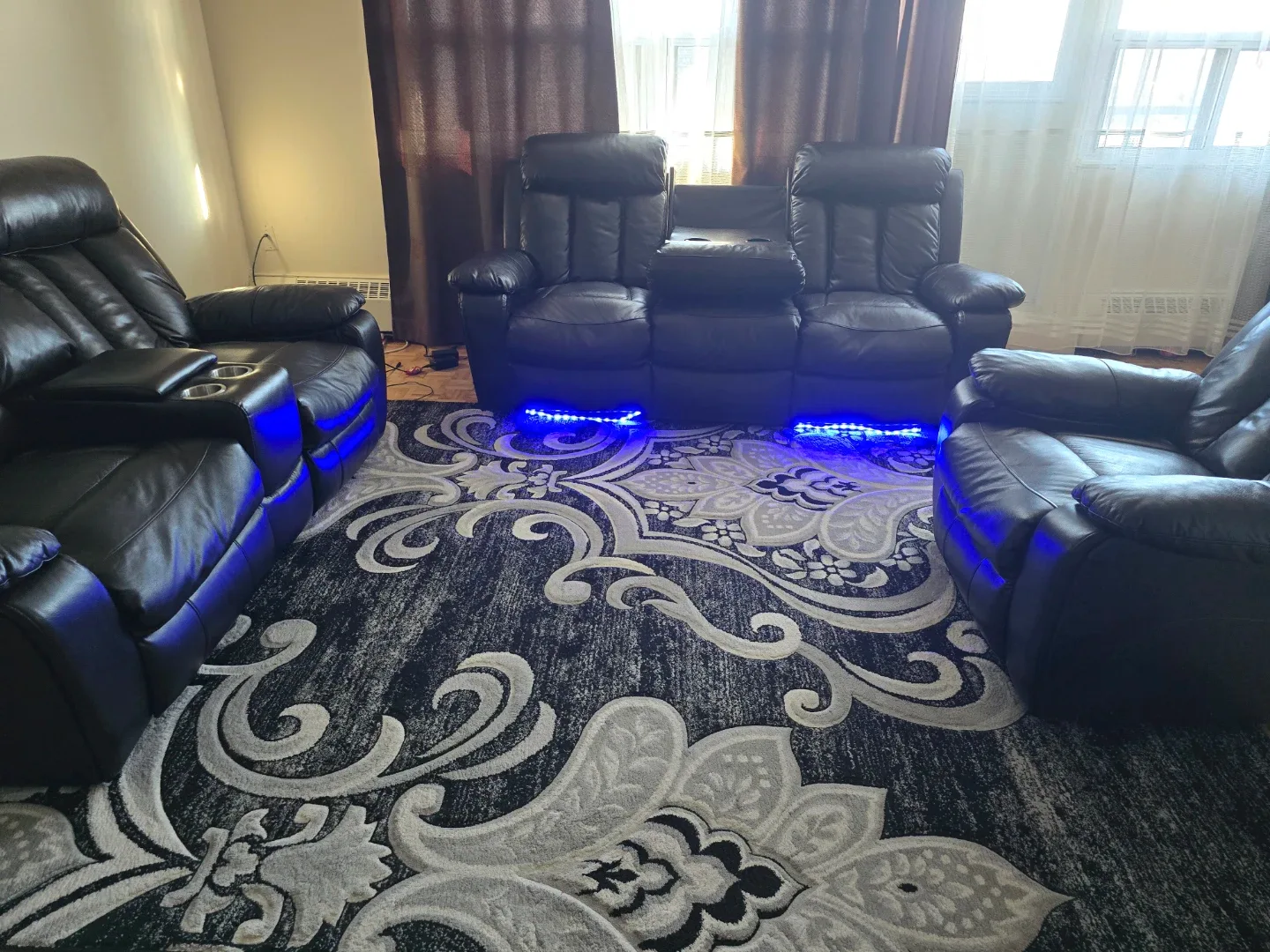 Leather Reclining Sofa Set - Like New!