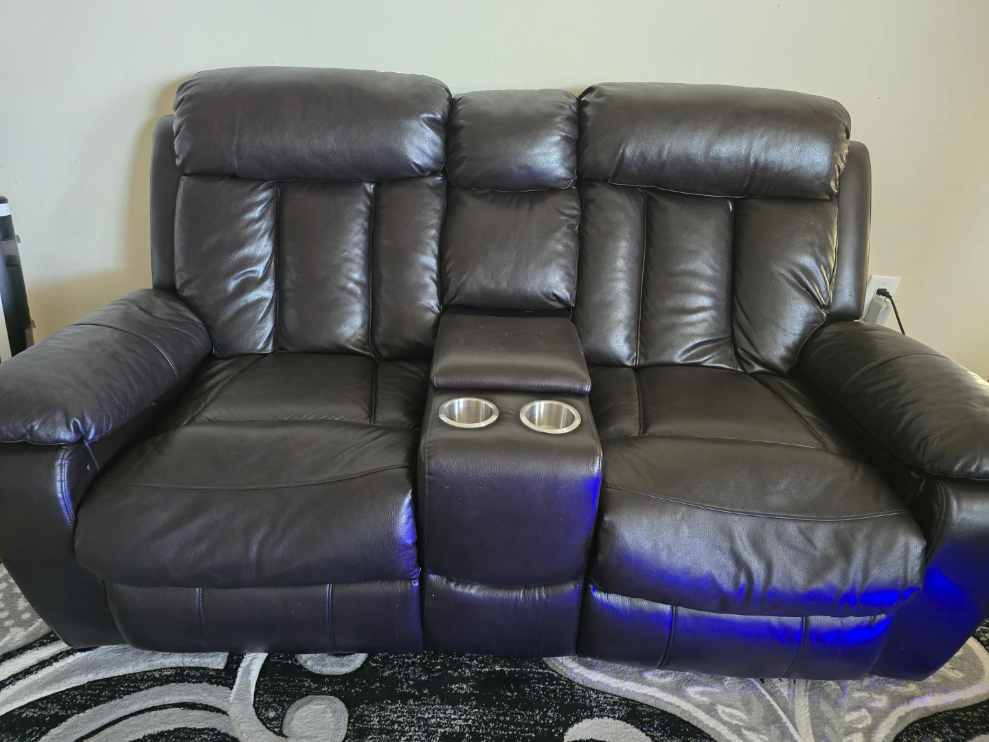 Leather Reclining Sofa Set - Like New! - photo 2
