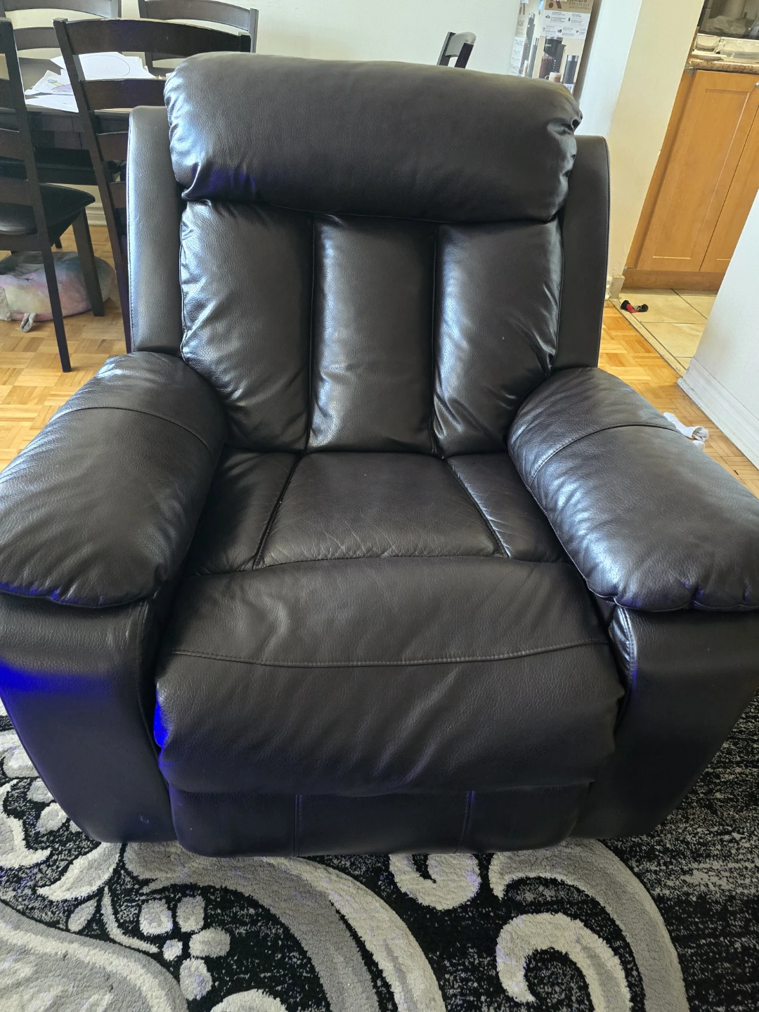 Leather Reclining Sofa Set - Like New! - photo 3