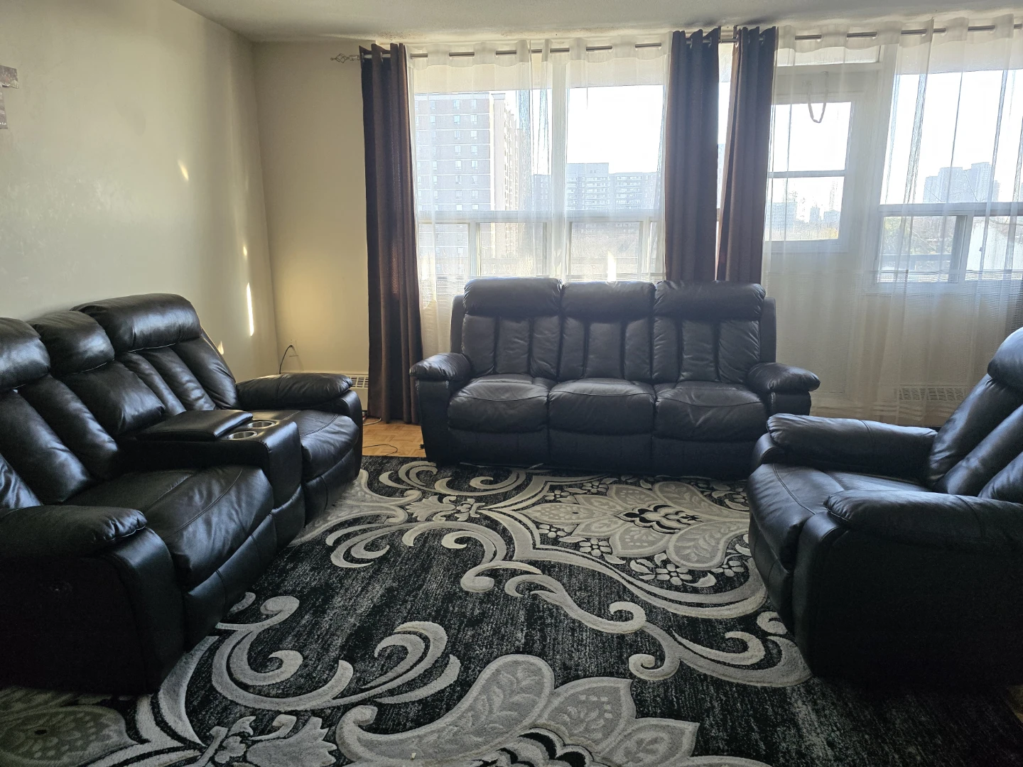 Leather Reclining Sofa Set - Like New! - photo 5