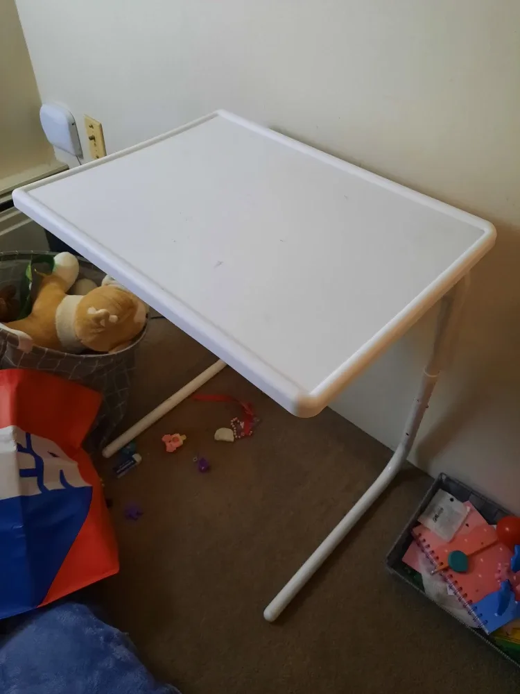 Adjustable White Bed/Kids Table