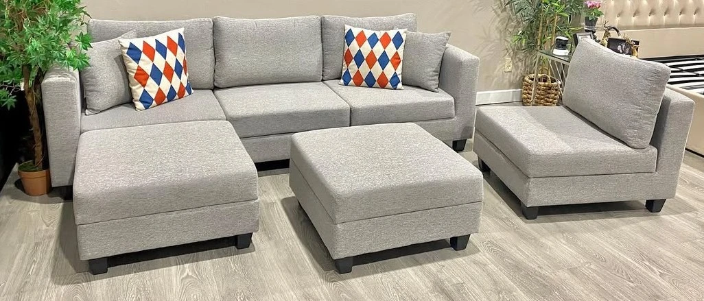 Grey Modular Sectional Sofa with storage - photo 2