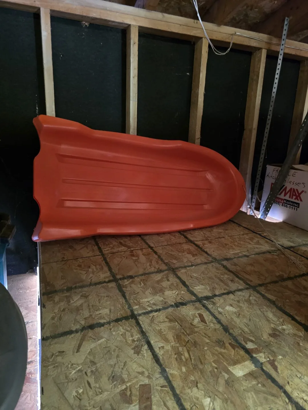 Orange Plastic Toboggan Sled #Cleanout image indicator(2)