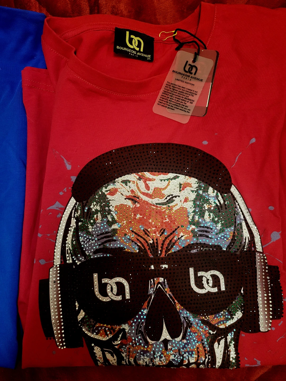 Bourgeois Avenue Paris Red Skull T-Shirt - 2XL