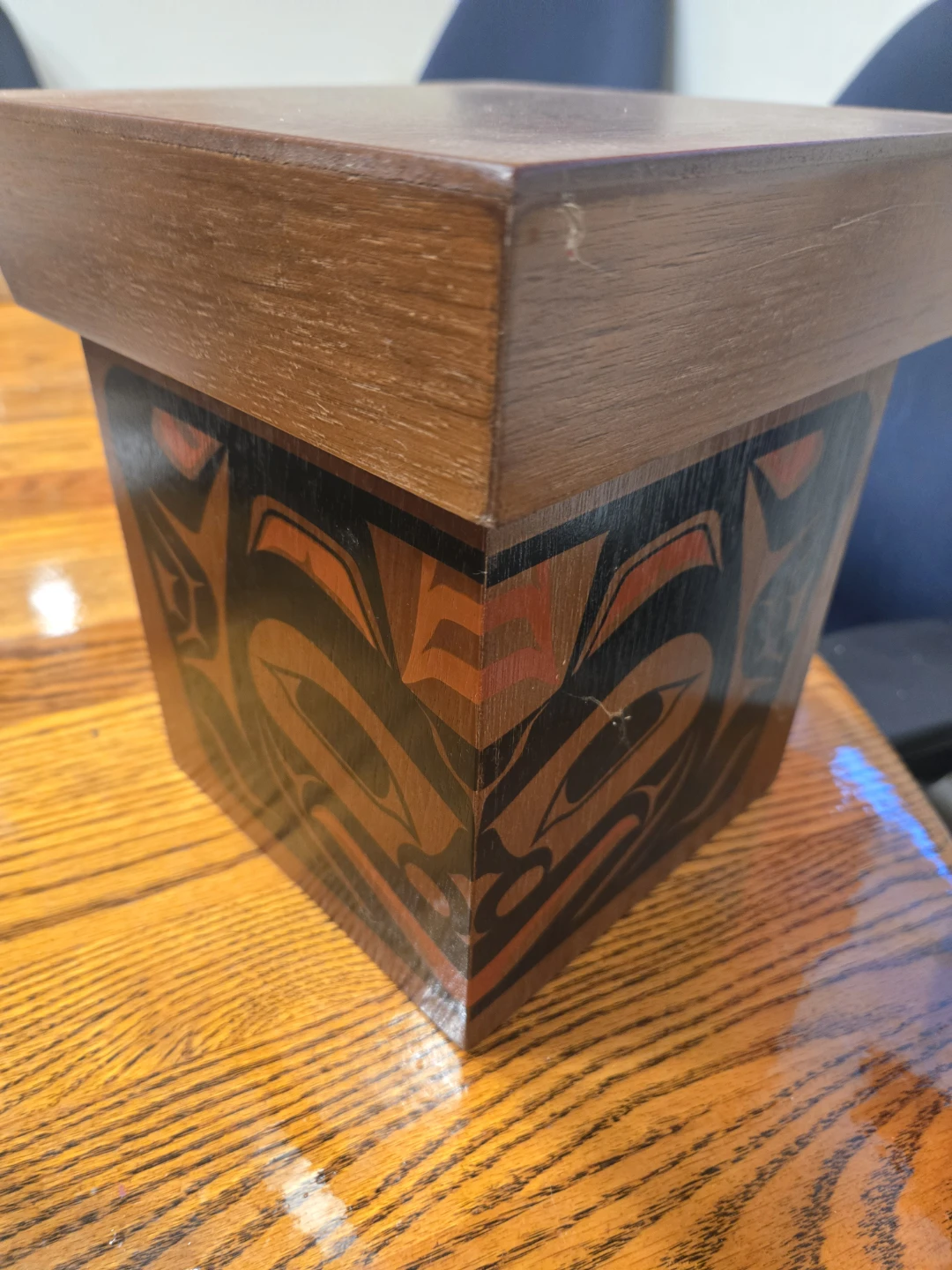 Wooden Box with Indigenous Design - photo 2