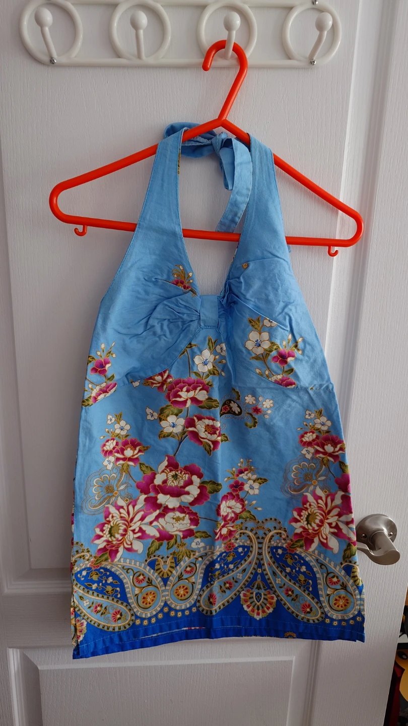 Tropical Floral Halter Top - Blue