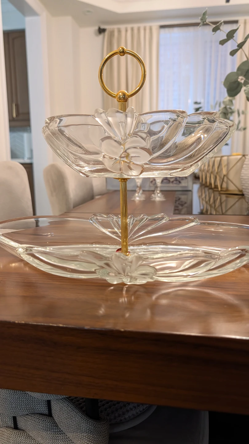 Elegant Glass 2-Tier Serving Stand