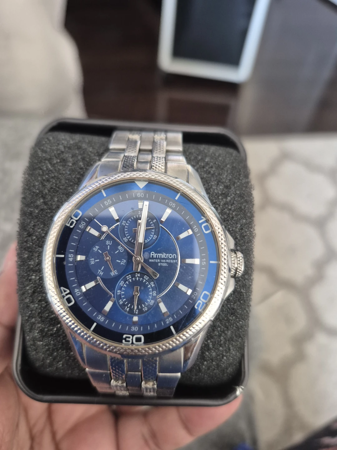 Armitron Men's Stainless Steel Watch - Blue Face