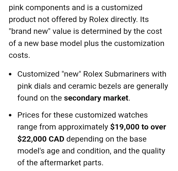 Rolex Submariner Pink Dial Custom