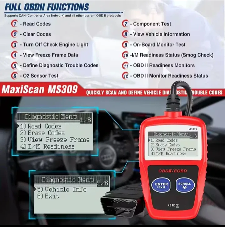 Maxiscan MS309 Car Engine Diagnostic Tool image indicator(3)
