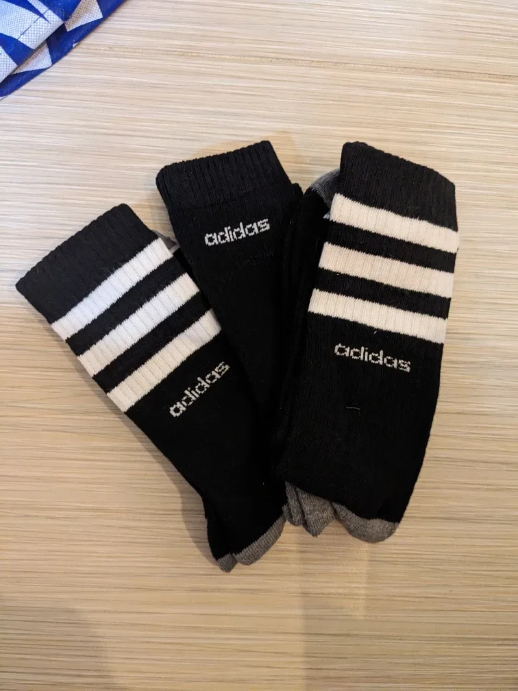 Adidas Black Socks - 3 pairs #Cleanout