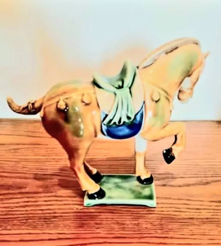 Vtg Chinese Imperial Tang Sancai Hand Crafted Horse image indicator(2)