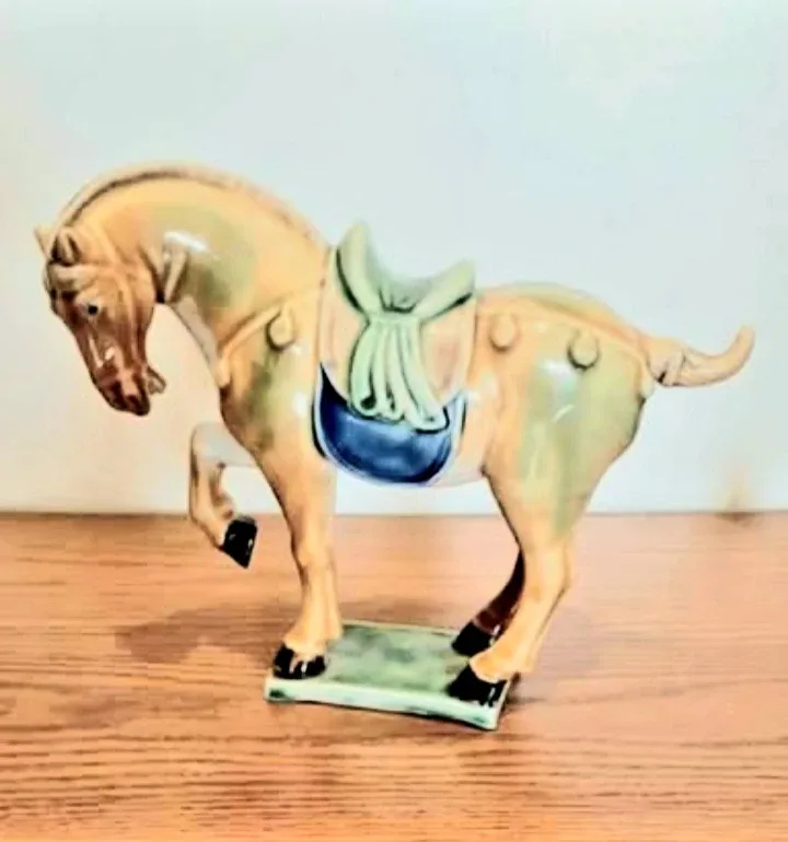 Vtg Chinese Imperial Tang Sancai Hand Crafted Horse image indicator(5)