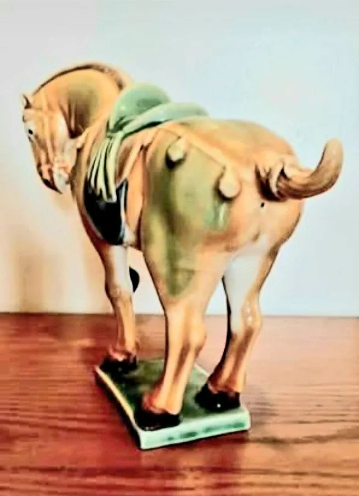 Vtg Chinese Imperial Tang Sancai Hand Crafted Horse image indicator(6)