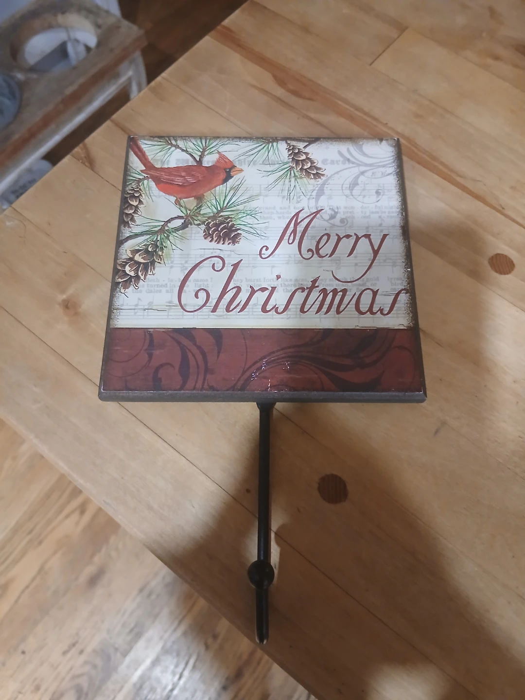 Merry Christmas Cardinal Wall Hook