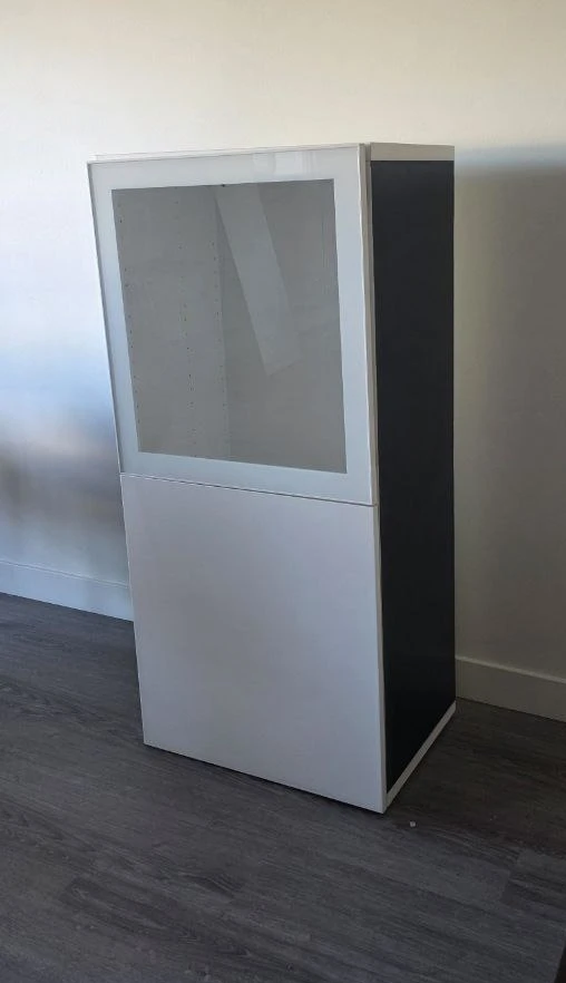 Display Cabinet - Black & White - 23.5x16.5x50 inches