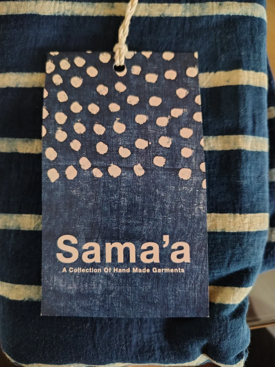 Beautiful Arjak Hand-Dyed Fabric from Sama'a-Indigo (8' x 4')
