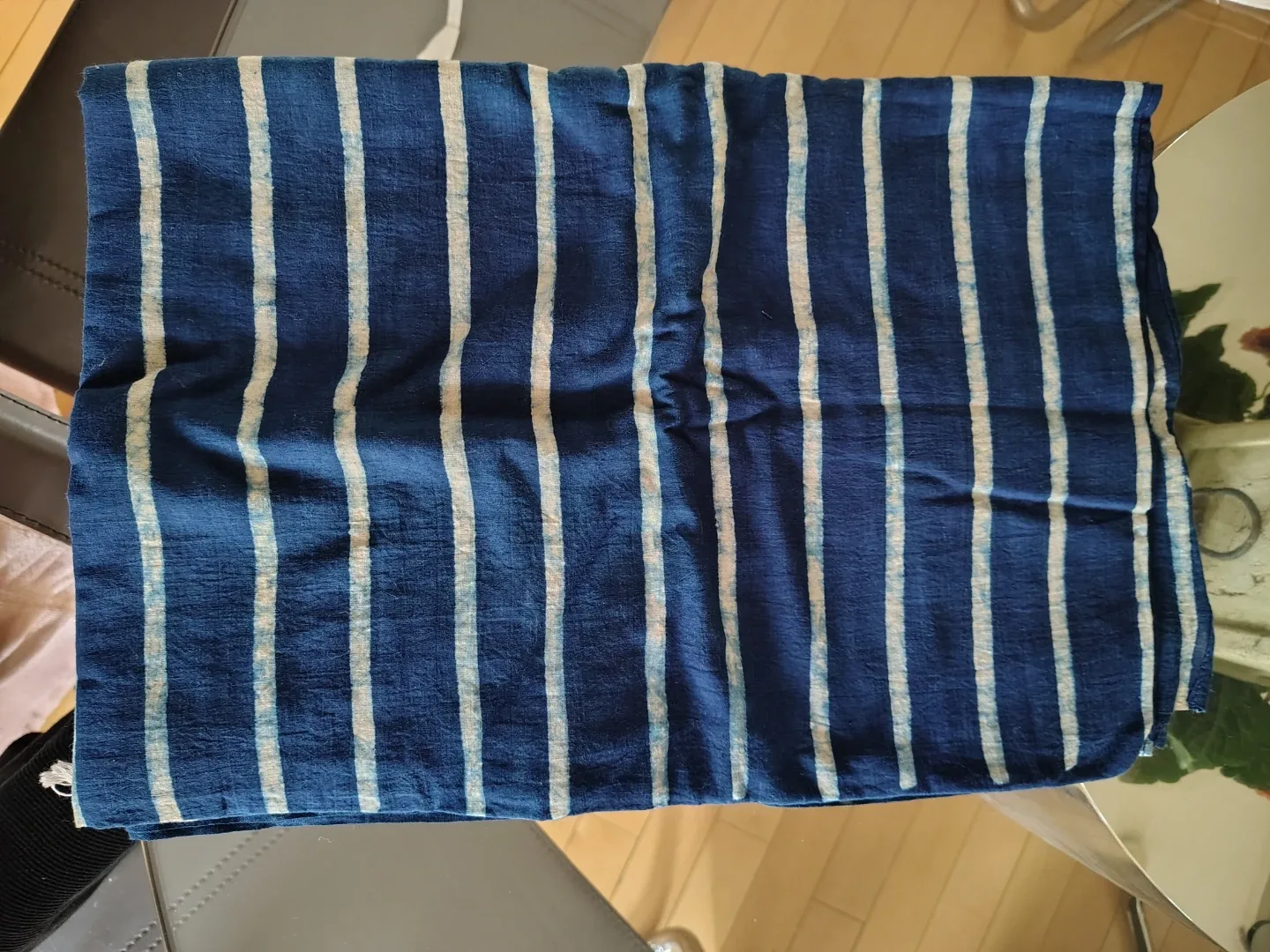 Beautiful Arjak Hand-Dyed Fabric from Sama'a-Indigo (8' x 4') image indicator(4)