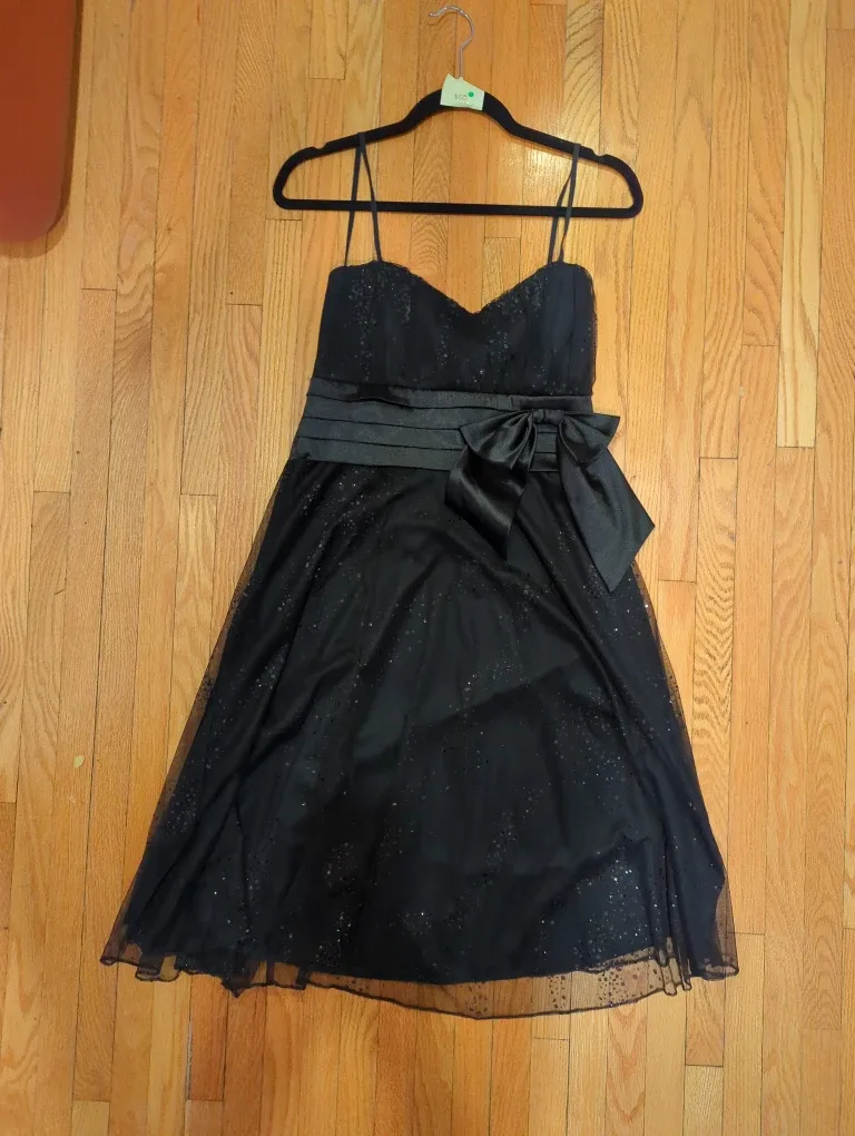 Black Spaghetti Strap Dress with Bow #Cleanout