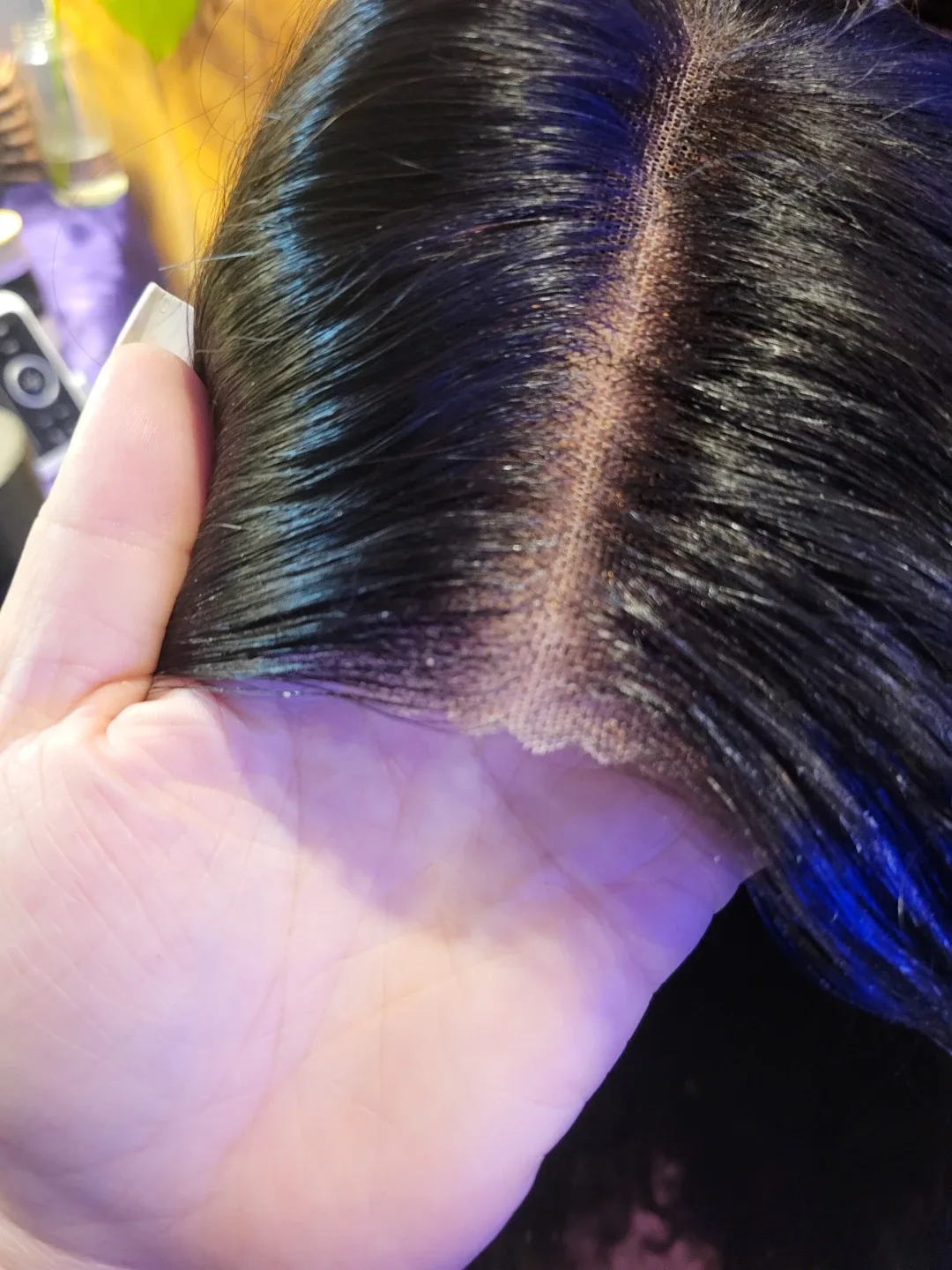 Human hair glueless wig