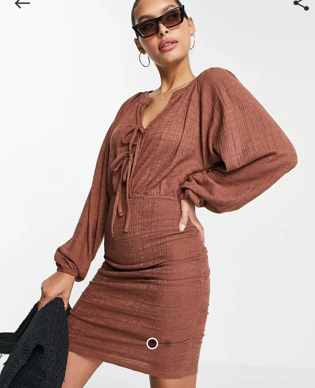 Size 6 ASOS Design Brown Mini Dress