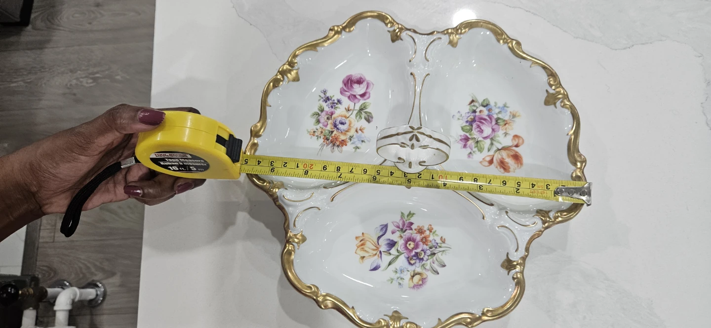 Reichenbach Fine China 3 section Floral serving dish - photo 5